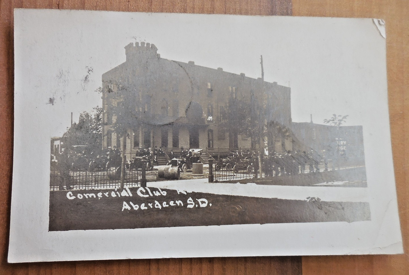 Aberdeen South Dakota Commercial Club Building Real Photo Postcard RPPC