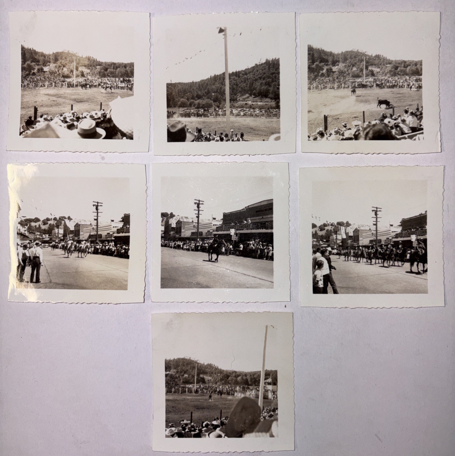 Vintage Sonora Calif. Main Street B&W Photos And Rodeo 