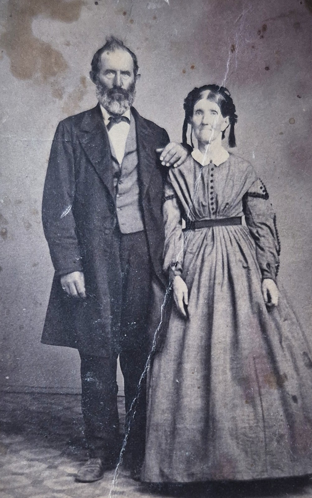 Carte-De-Visite Photo of Couple With Blue Washington Tax Stamp c.1865