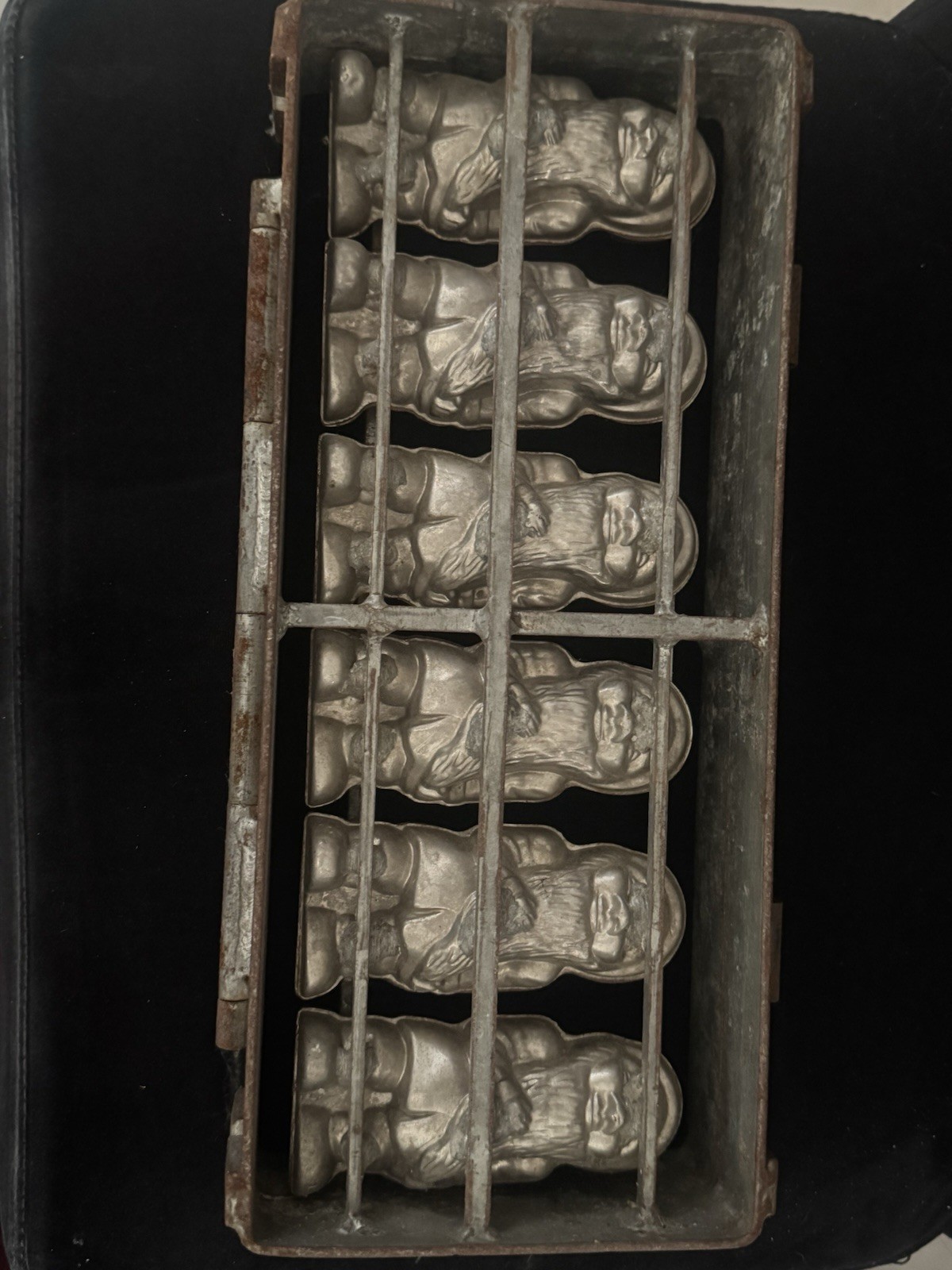 Antique German Chocolate Tray Mold P 16318 - Hinged 6-Cavity Gnomes Elves Antique German Chocolate Tray Mold P 16318 - Hinged 6-Cavity Gnomes Elves