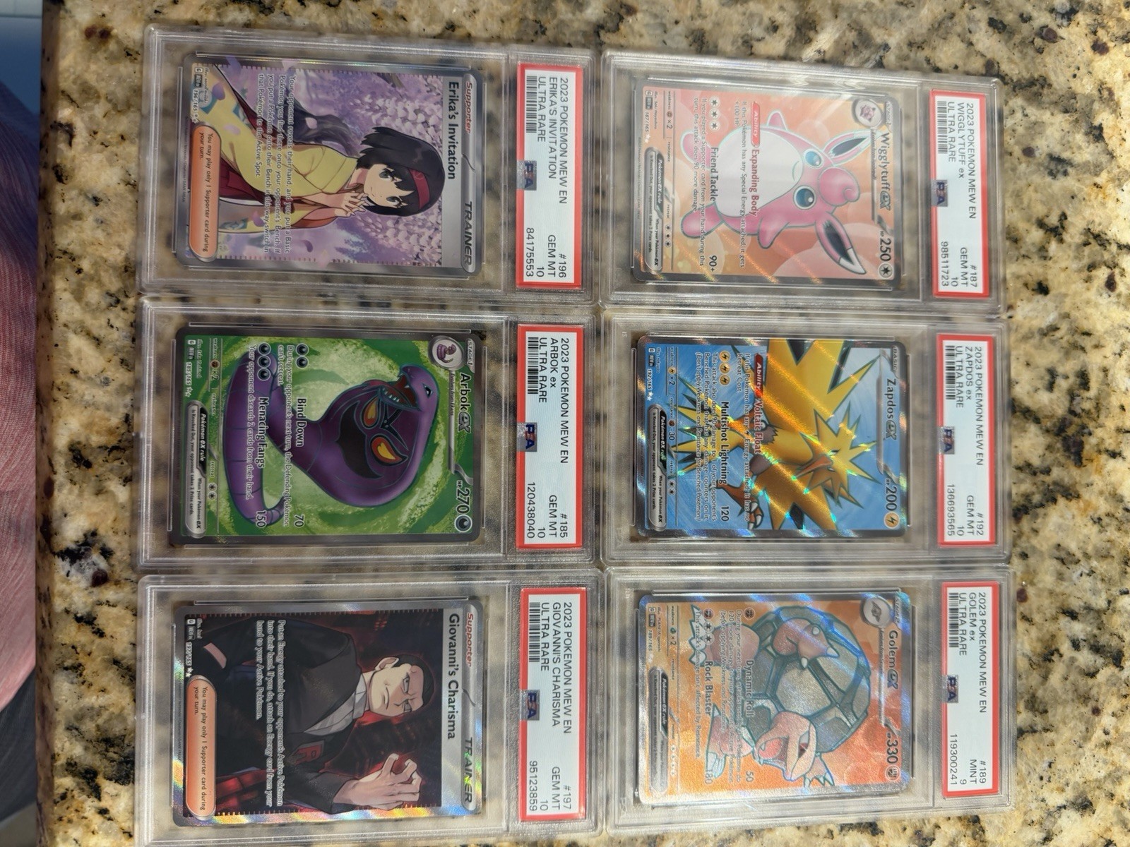 Psa10 Pokémon 151 Lot Ultra Rare Ex Zappos/Wigglypuff/golem/arbok/Giovanni/erika Psa10 Pokémon 151 Lot Ultra Rare Ex Zappos/Wigglypuff/golem/arbok/Giovanni/erika
