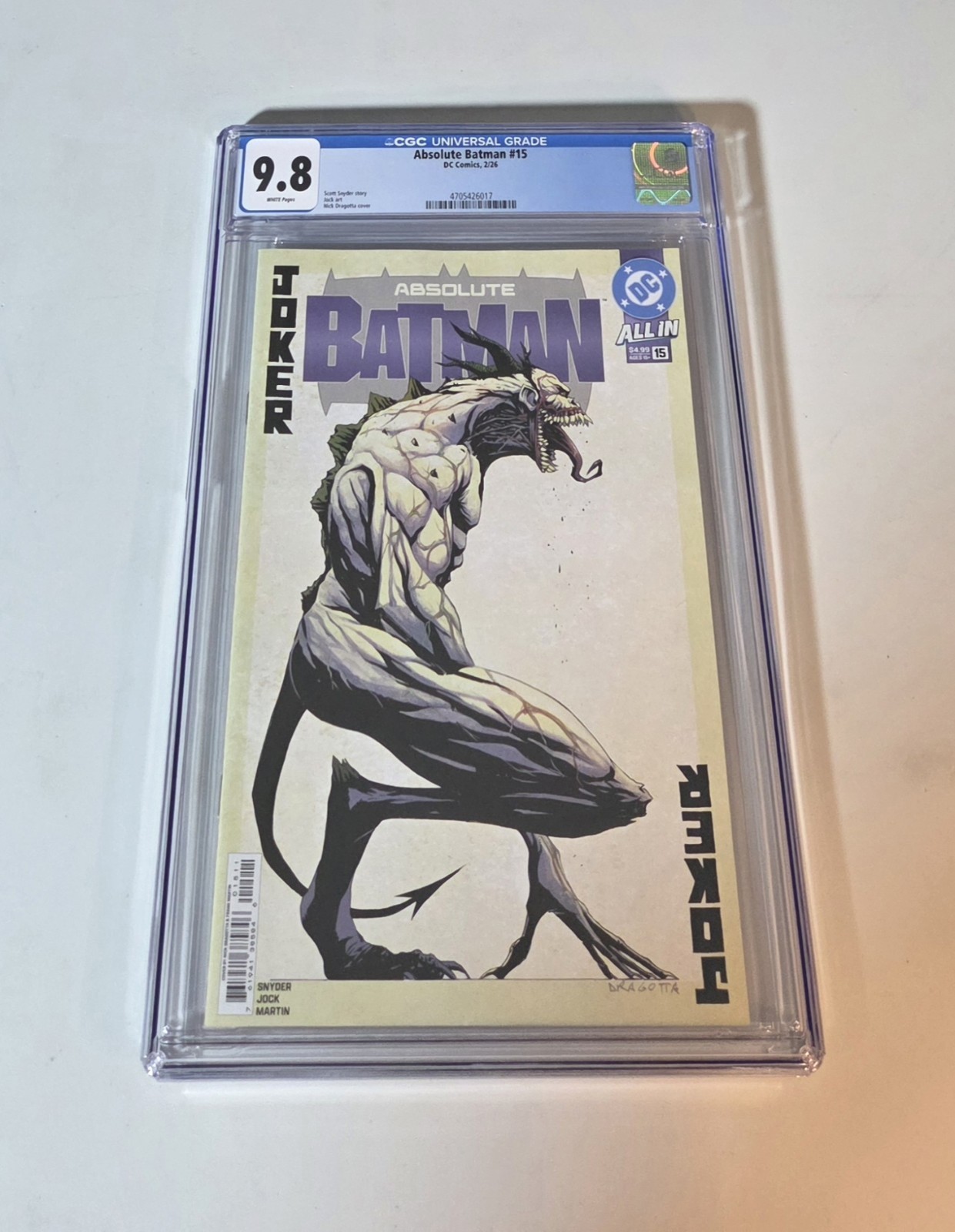 Absolute Batman #15 CGC 9.8 Graded Cover A First 1st Printing Nick Dragotta 