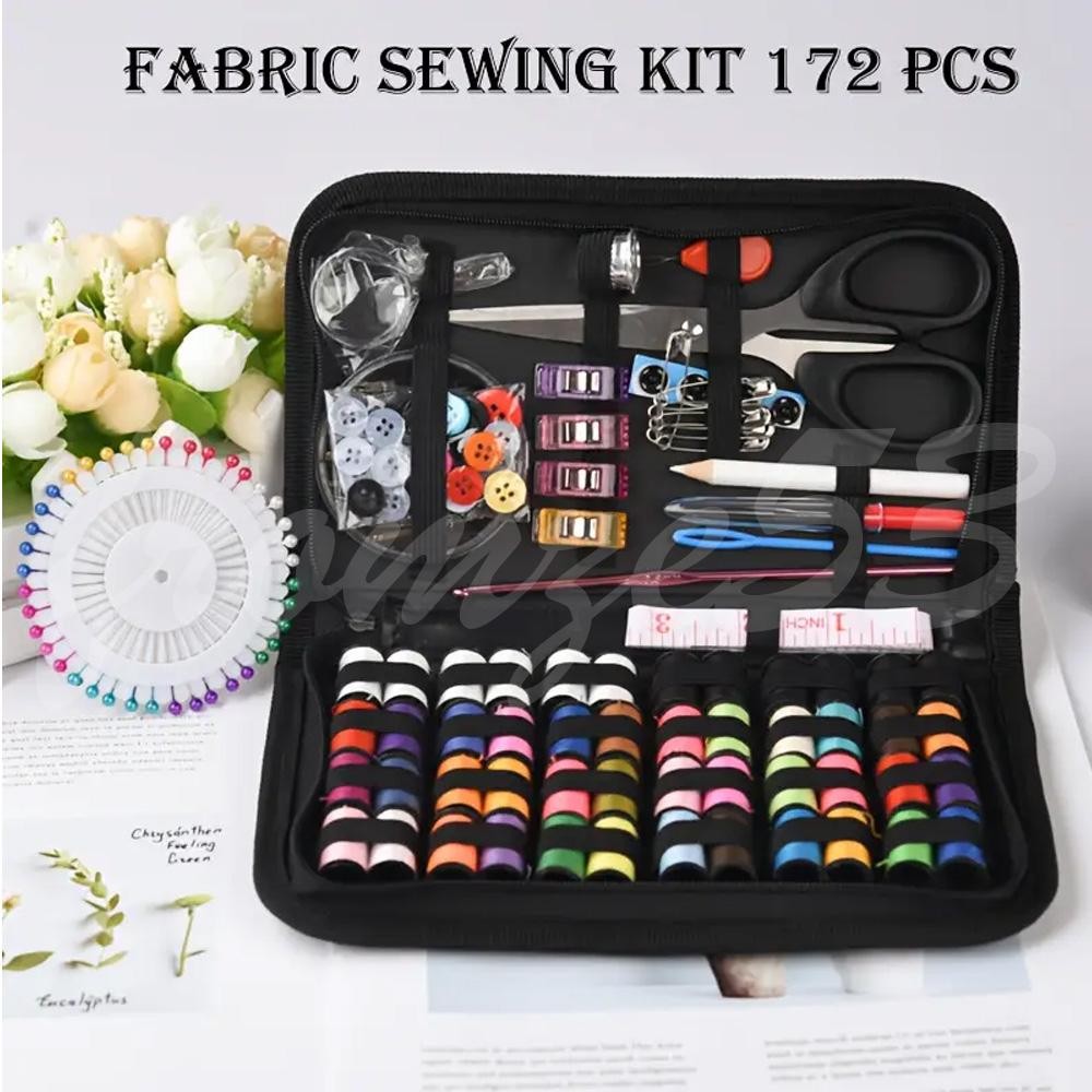 172pc Home Travel Sewing Kit Thread Threader Needle Tape Measure Scissor Thimble 172pc Home Travel Sewing Kit Thread Threader Needle Tape Measure Scissor Thimble