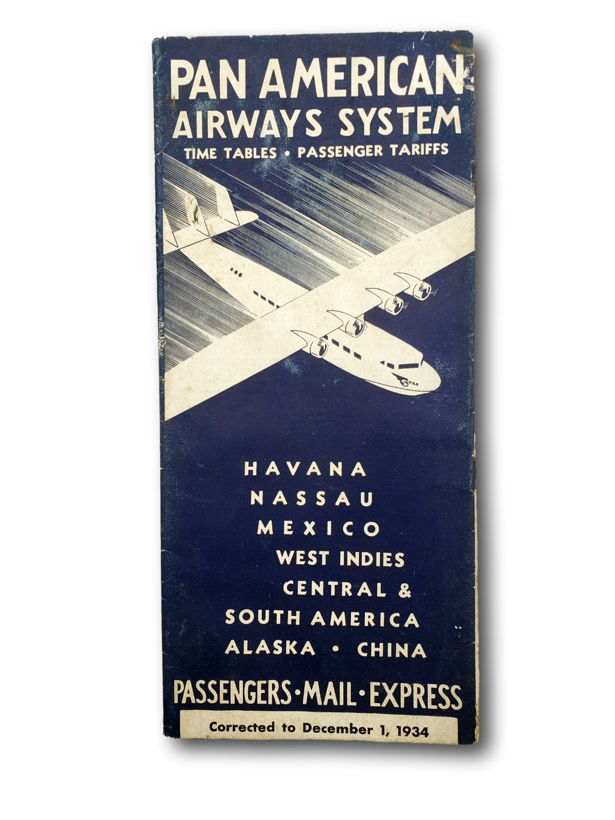 1934 Pan American Airways System Timetable Passenger Tariffs Brochure Pan Am Com
