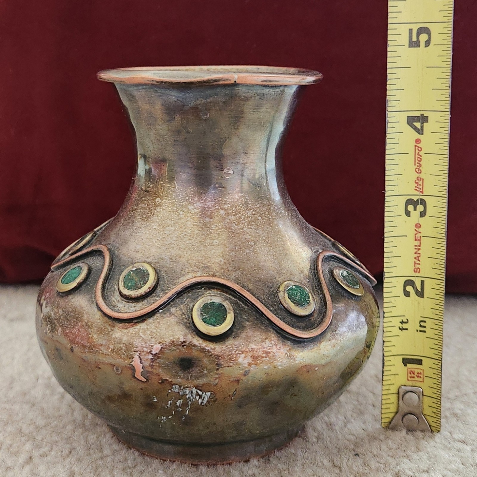 Vintage LOS CASTILLO Mexico Silver Plated Vase -  Damaged Parts Repair