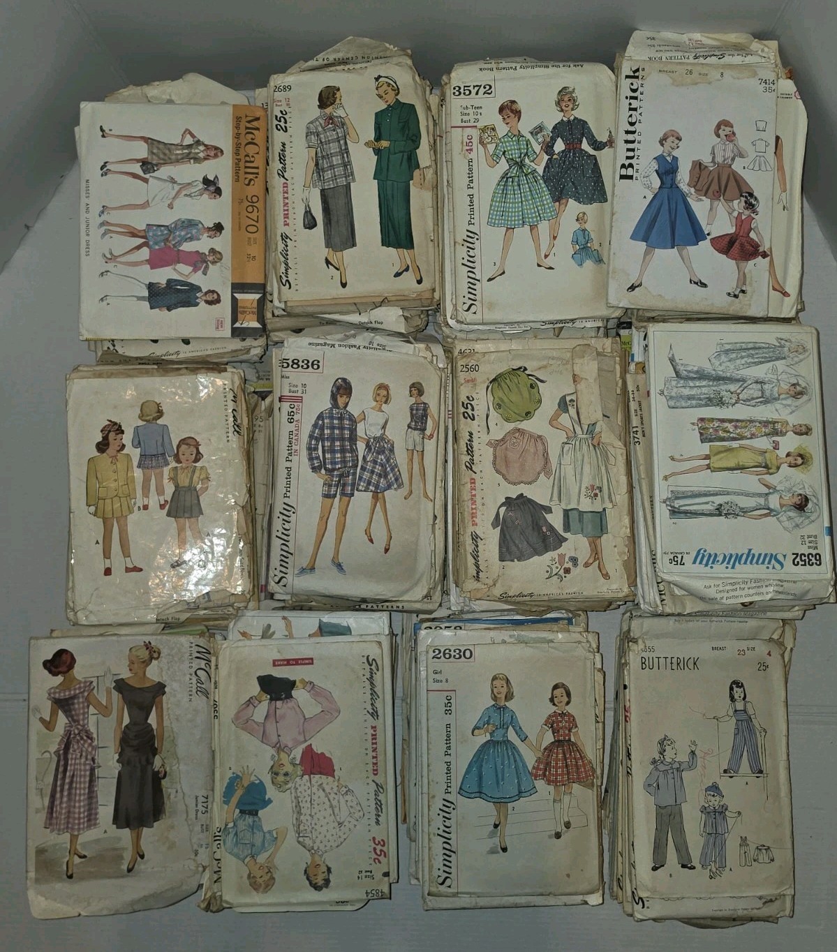 Lot VINTAGE Sewing Patterns Ladies Men's Children Dress Wedding Robe Western 50s