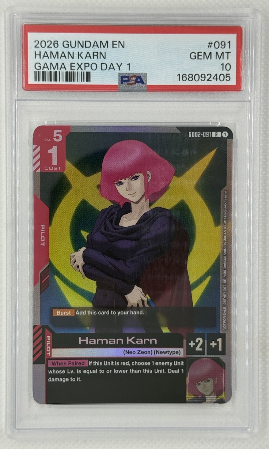 2026 Gundam Card Game Haman Karn GAMA Expo Day 1 Promo #GD02-091 PSA 10 POP 11 2026 Gundam Card Game Haman Karn GAMA Expo Day 1 Promo #GD02-091 PSA 10 POP 11
