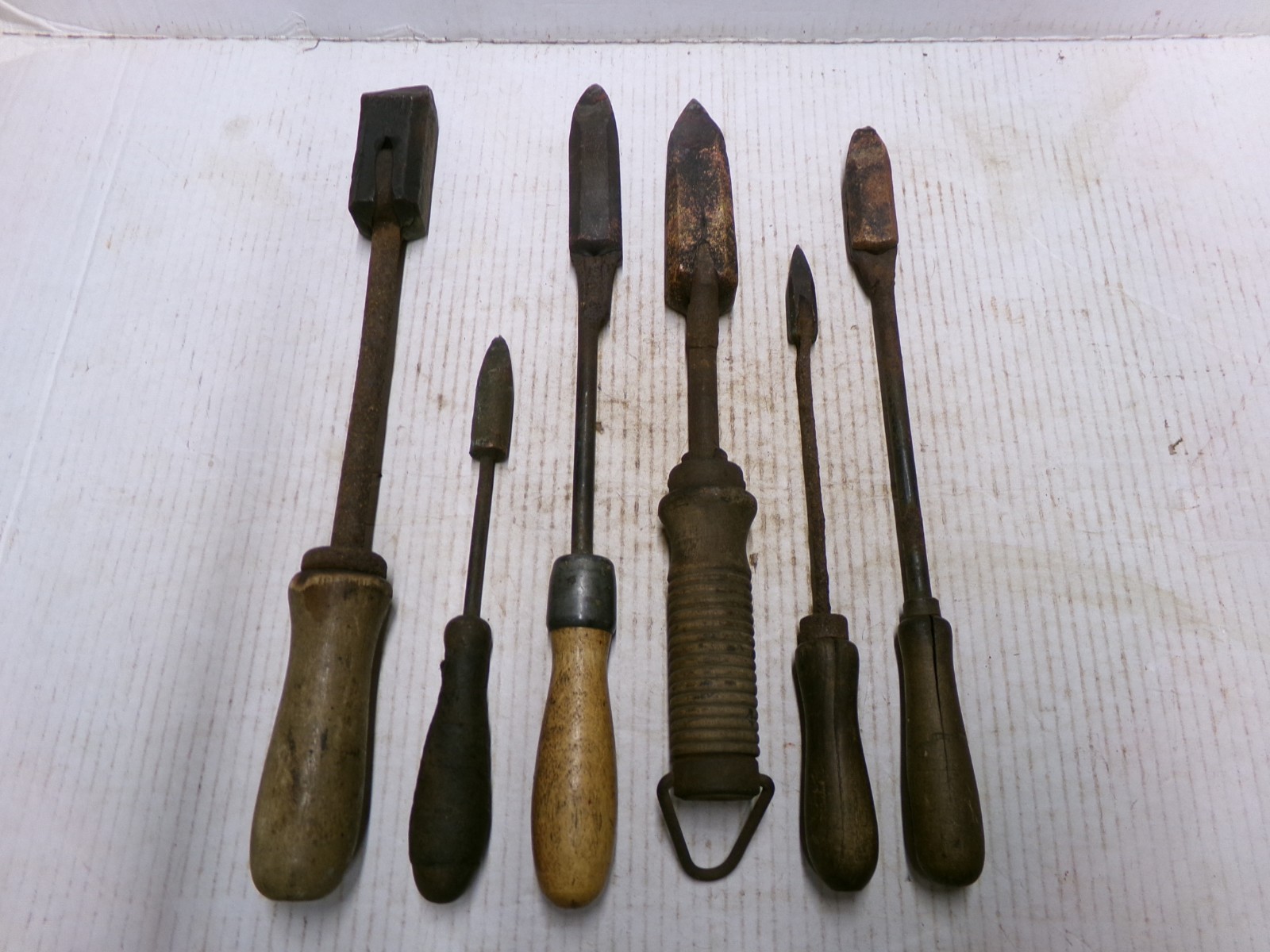 6 Vintage Antique Copper Soldering Irons Blacksmith Sheet Metal Tools