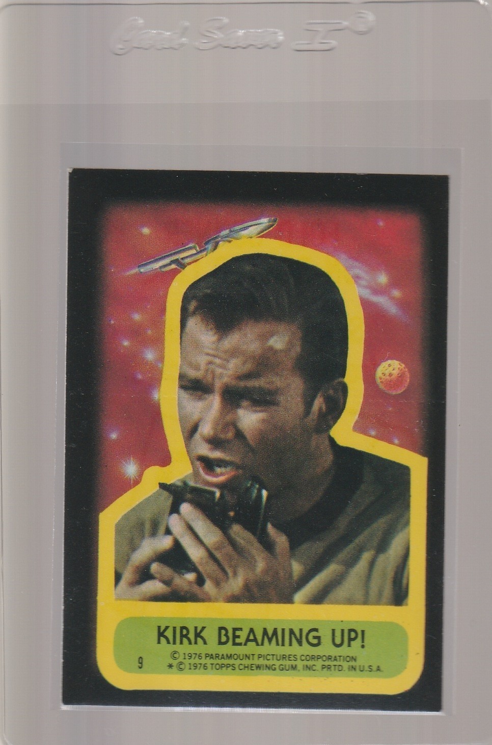 1976 Topps Sticker Kirk Beam Me Up #9