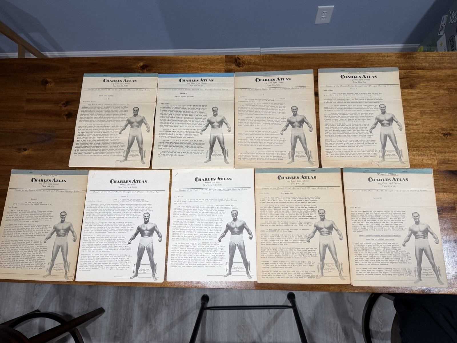 Vintage Charles Atlas Dynamic Tension Course Lessons 3-12 Fitness Manuals 