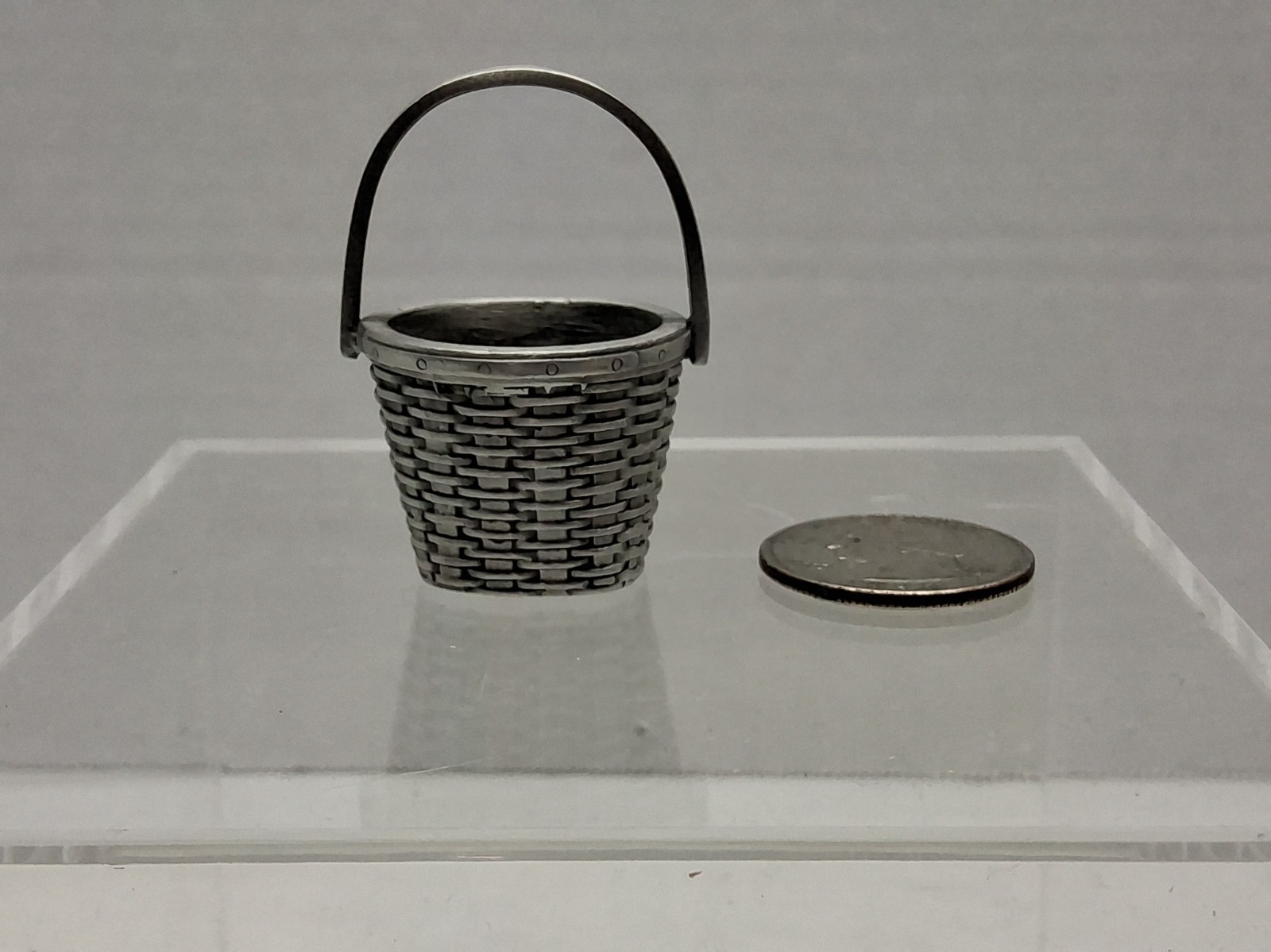 LONGABERGER PEWTER MINIATURE SMALL MEASURING BASKET - RARE
