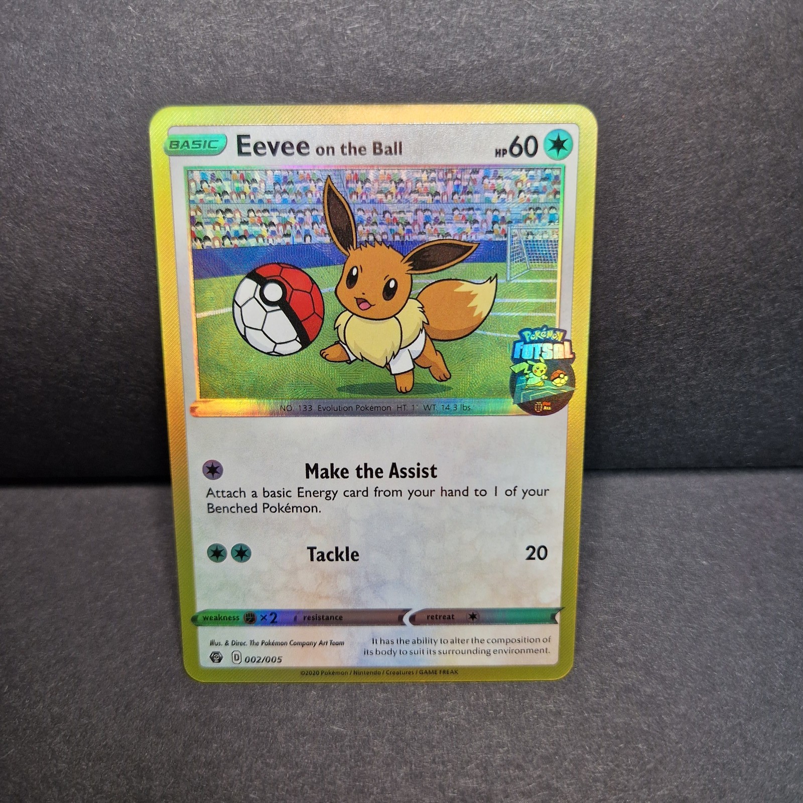 Pokemon Eevee Holo On The Ball Style Football Custom Card