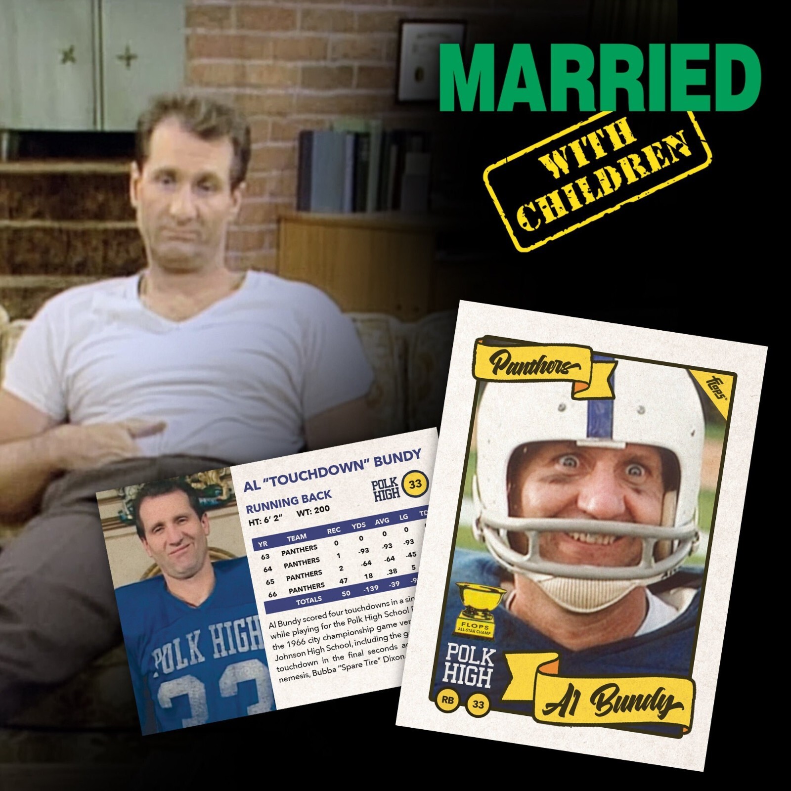 Rare AL BUNDY Football Card - Polk High School Panthers All Star Football Card