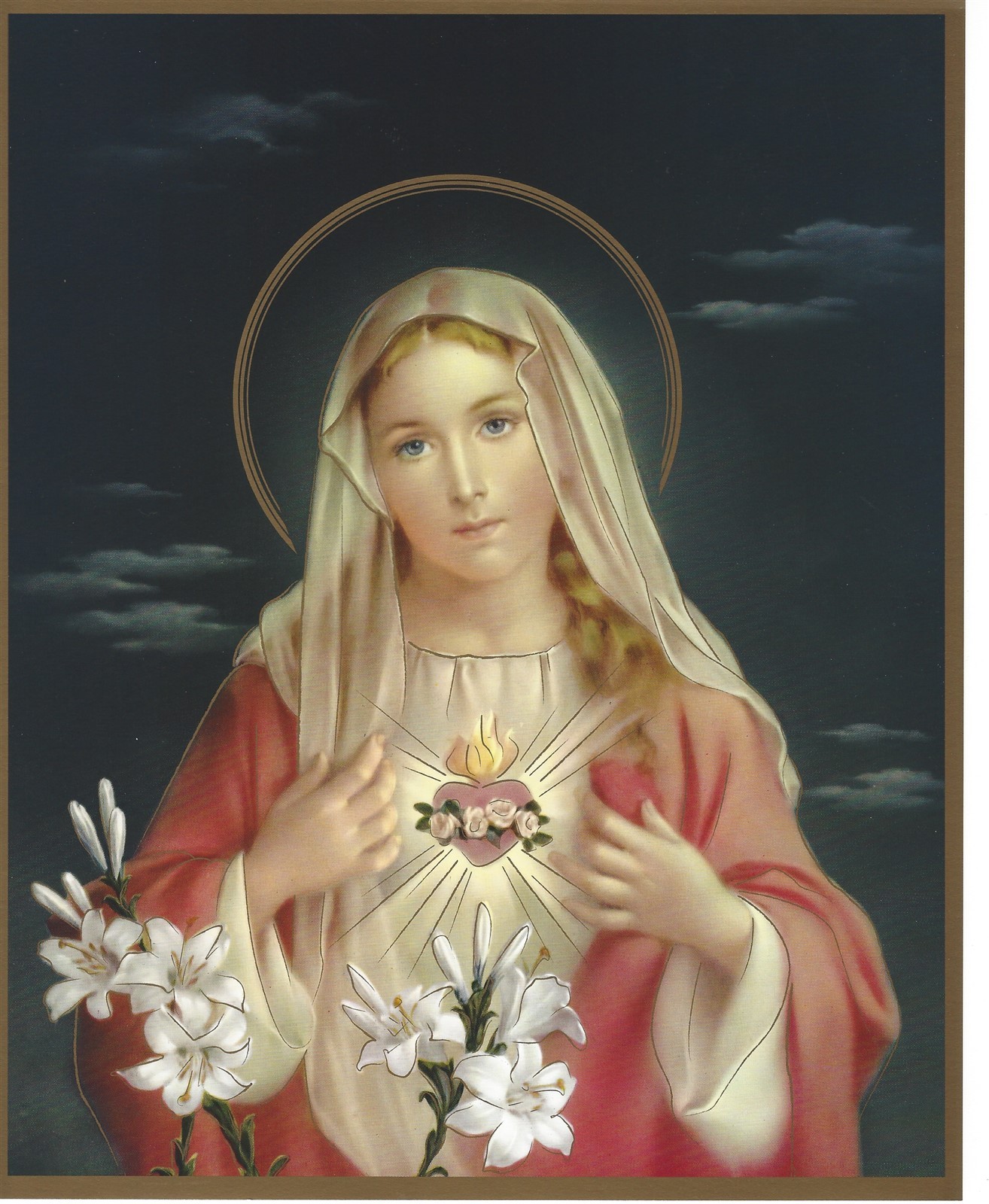 Catholic Picture Print IMMACULATE HEART of MARY 8x10\