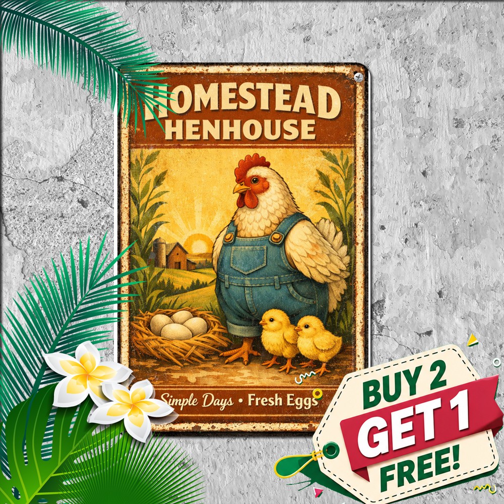 Make Farming Great Again Funny Chicken Coop Farmhouse Plaque Metal Tin Sign 8x12