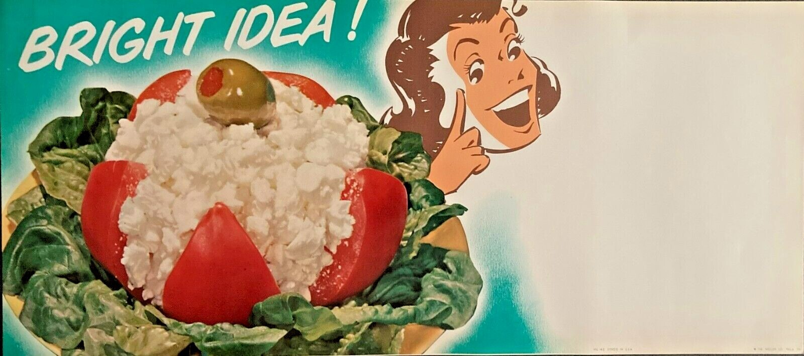 Vintage Grocery Store Paper Sign-Tomato, Cottage Cheese, Olive - 1950\'s \ Vintage Grocery Store Paper Sign-Tomato, Cottage Cheese, Olive - 1950\'s \