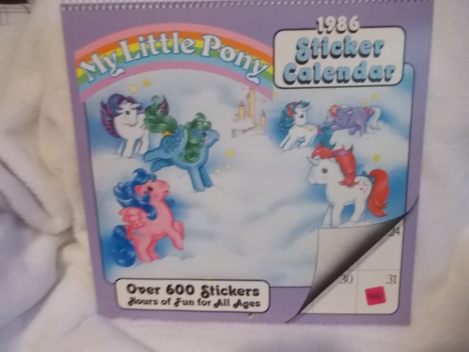 Vintage 1986 My Little Pony Sticker Calendar Complete Hasbro Brown Bigelow 80s Vintage 1986 My Little Pony Sticker Calendar Complete Hasbro Brown Bigelow 80s