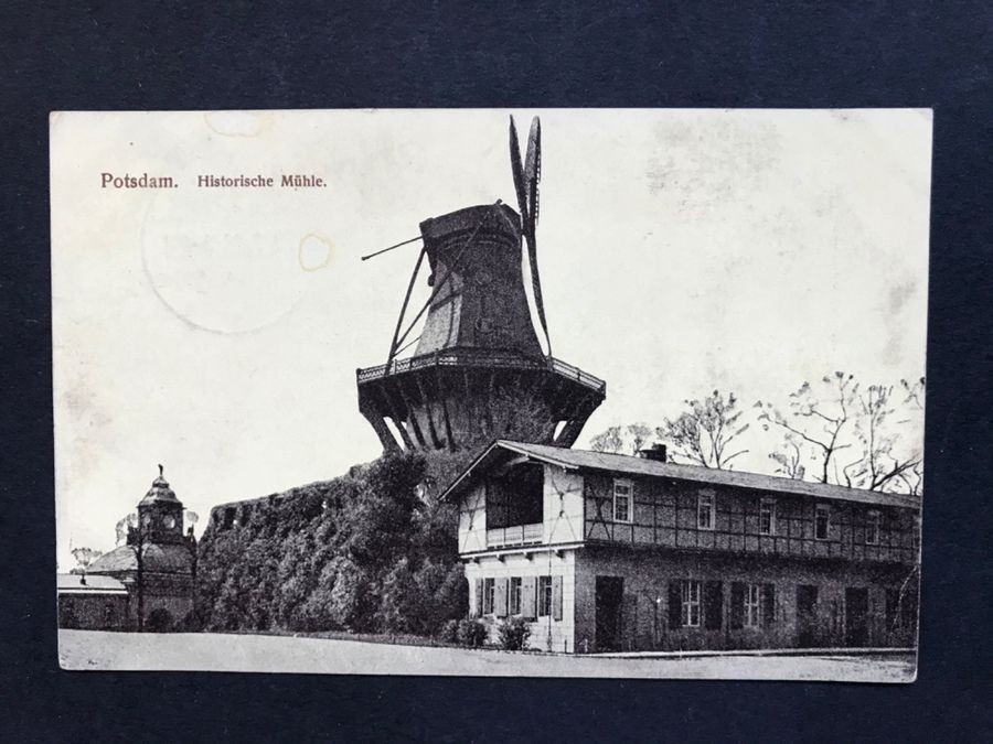 Postcard Potsdam Historische Mühle – used as field post Neubabelsberg 22.2.1916