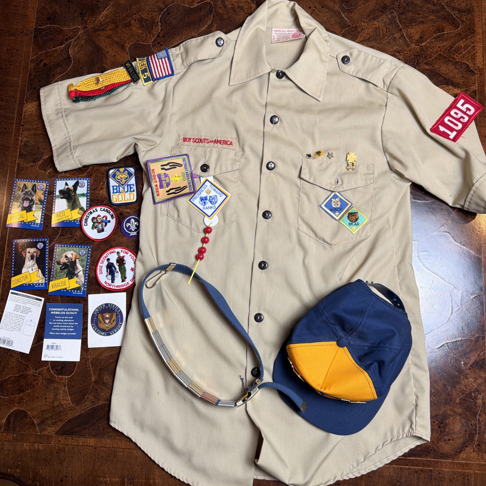 Vintage 2001-2003 Cub Scouts Webelos Uniform Set Detroit Area Council Belt Loops