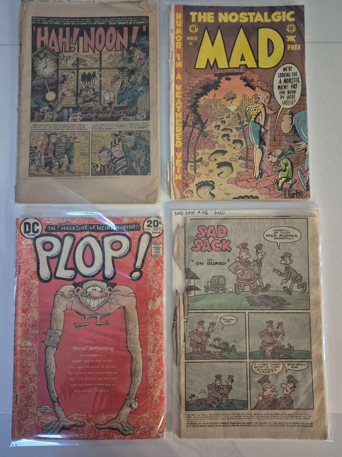 PLOP #1 1973 Nostalgic MAD #2 #3 Sad Sack #286 Vintage Comic Lot PLOP #1 1973 Nostalgic MAD #2 #3 Sad Sack #286 Vintage Comic Lot