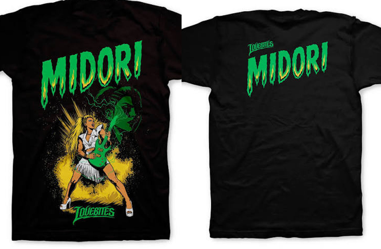 Japanese Rock Band Lovebites Midori black 2 sides T-shirt unisex S to 5Xl Japanese Rock Band Lovebites Midori black 2 sides T-shirt unisex S to 5Xl