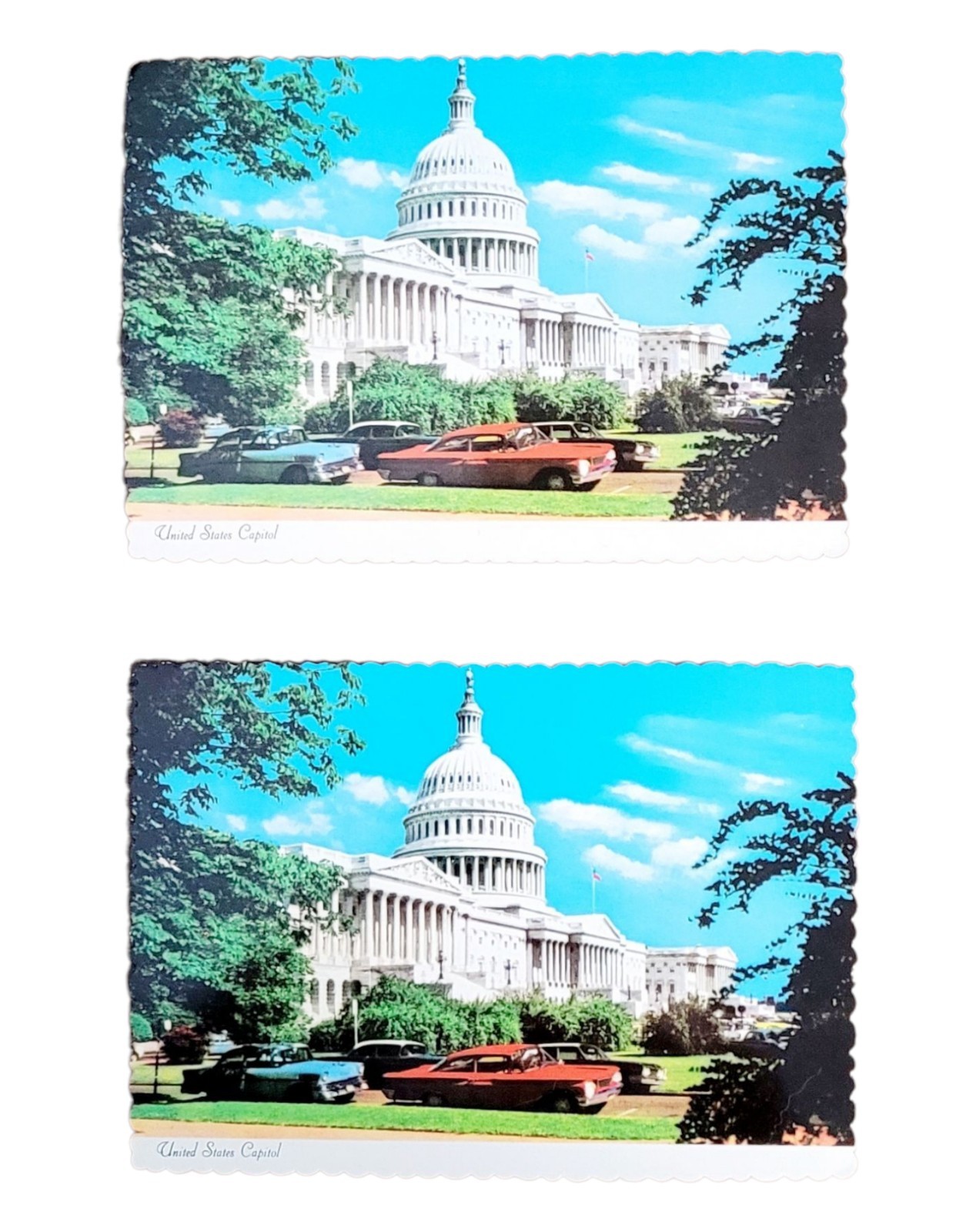 2 Postcards THE UNITED STATES CAPITOL Washington DC Vintage 1960s Unused