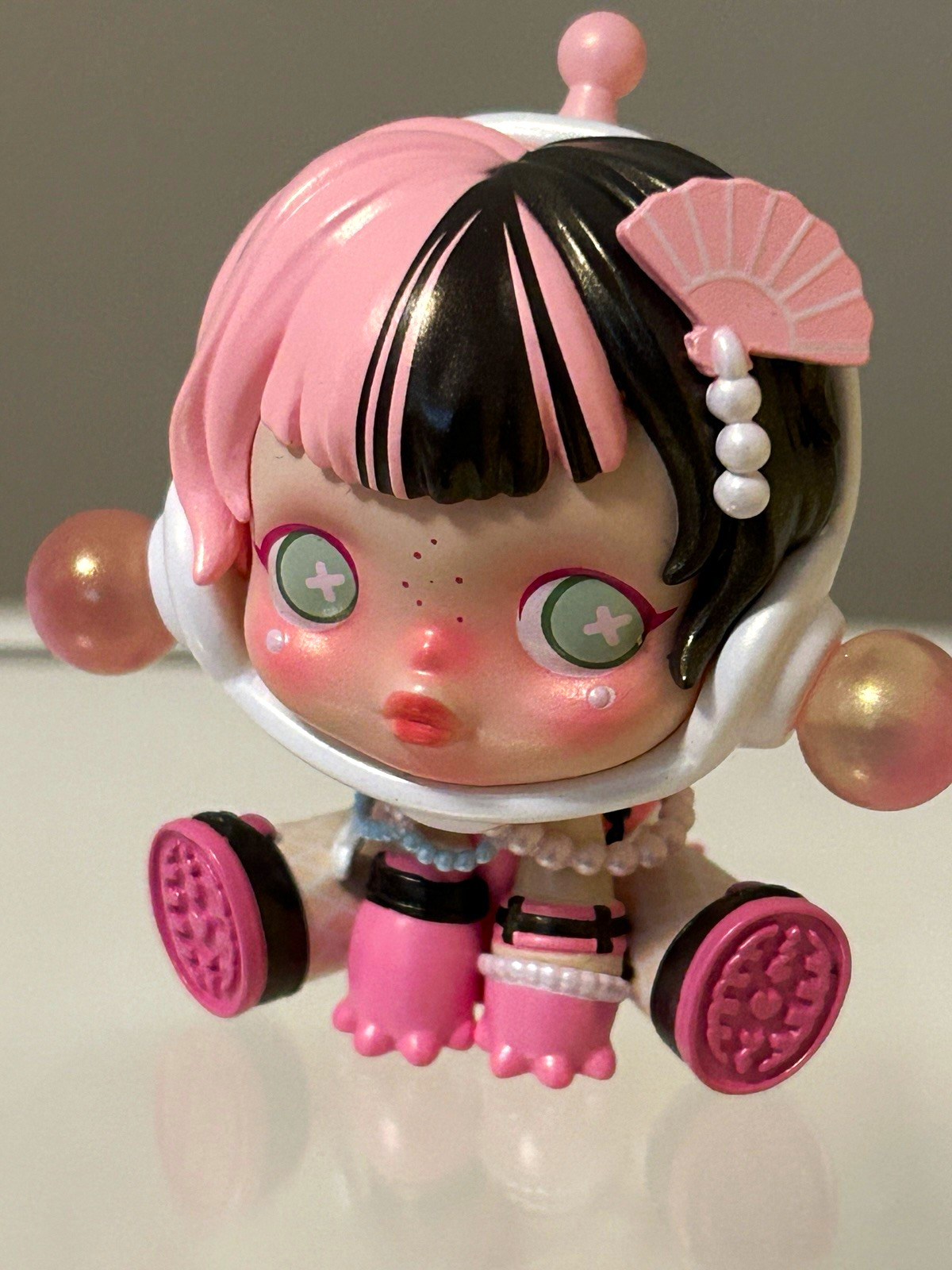 POP MART Skullpanda Pearlescent Plastic Figurine Pink White Black Figure