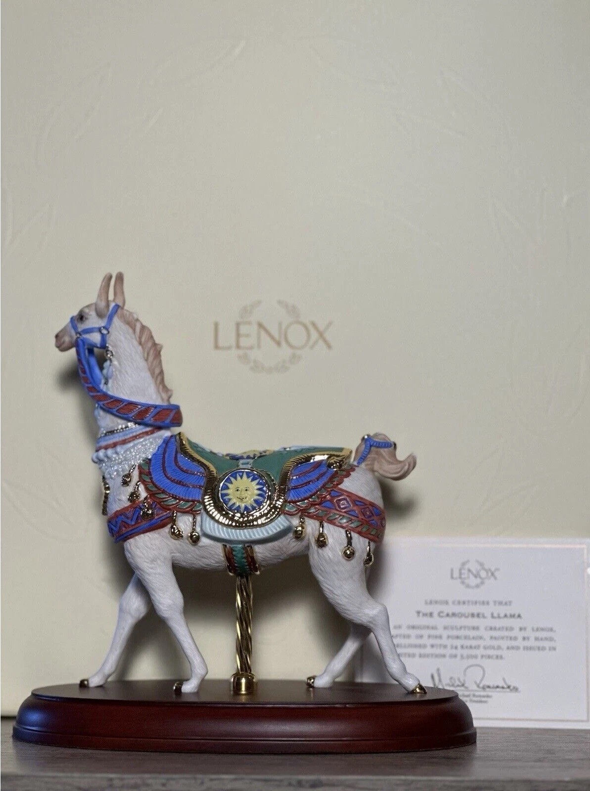 Lenox Carousel Llama Figurine Porcelain Limited Edition NIB w COA