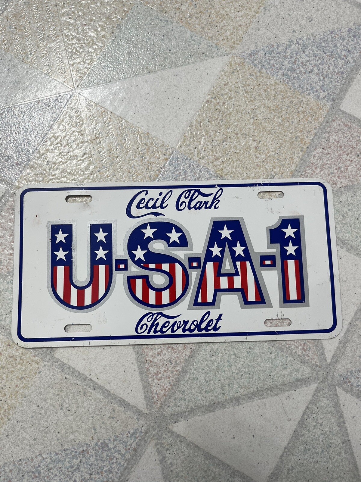 1980’s..? Cecil Clark USA-1 Chevrolet Booster License Plate USA1 Chevy Leesburg 1980’s..? Cecil Clark USA-1 Chevrolet Booster License Plate USA1 Chevy Leesburg