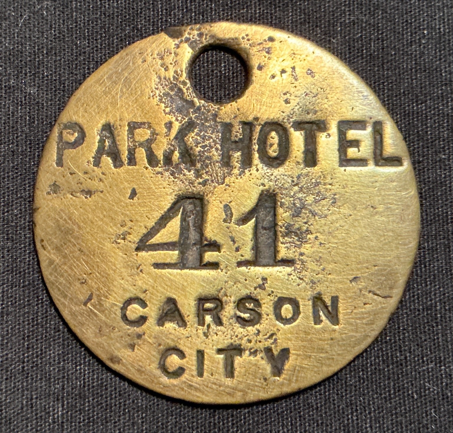 Park Hotel Carson City Nevada Brass Key Tag 1890s - 1900s ( Ormsby ) Park Hotel Carson City Nevada Brass Key Tag 1890s - 1900s ( Ormsby )