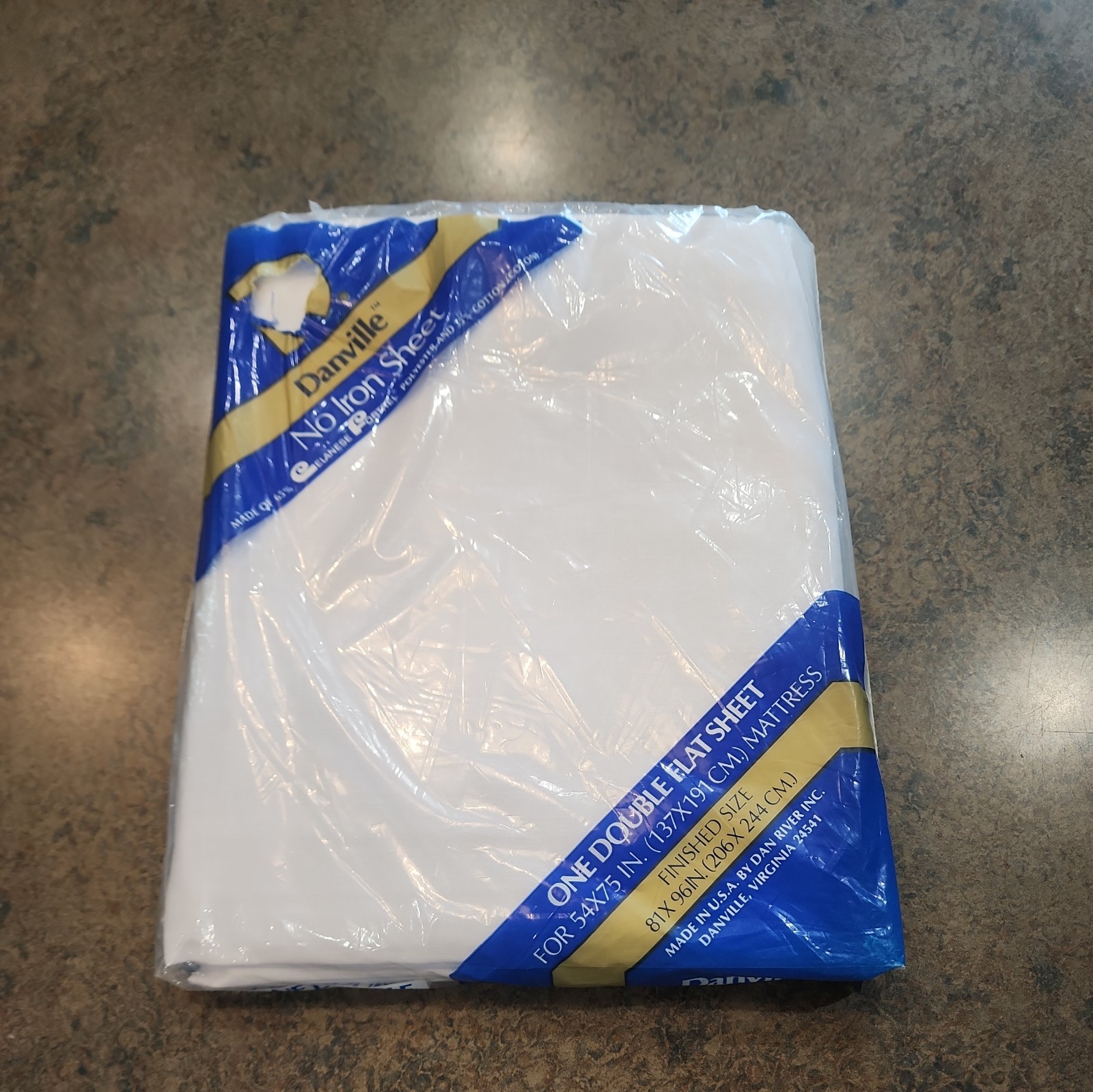 VTG 1970's Danville NOS No Iron Double Flat Sheet 81 VTG 1970's Danville NOS No Iron Double Flat Sheet 81