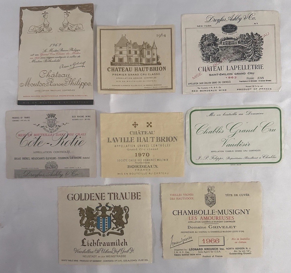 8 - 1960’s - 1970’s French Wine Labels Lot #2 (8 Labels)