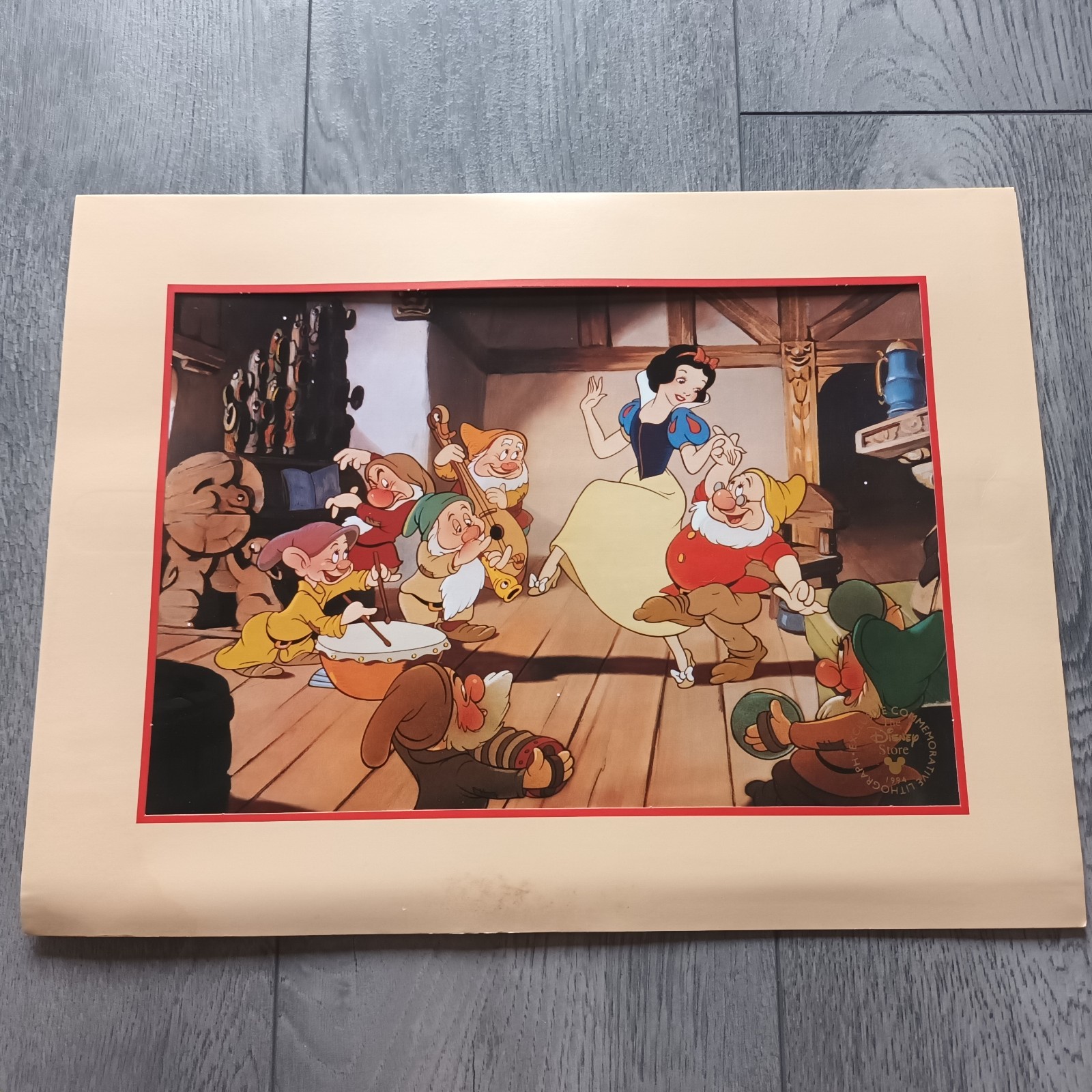 Disney 1994 Snow White and the Seven Dwarfs Lithograph Vintage - SEALED