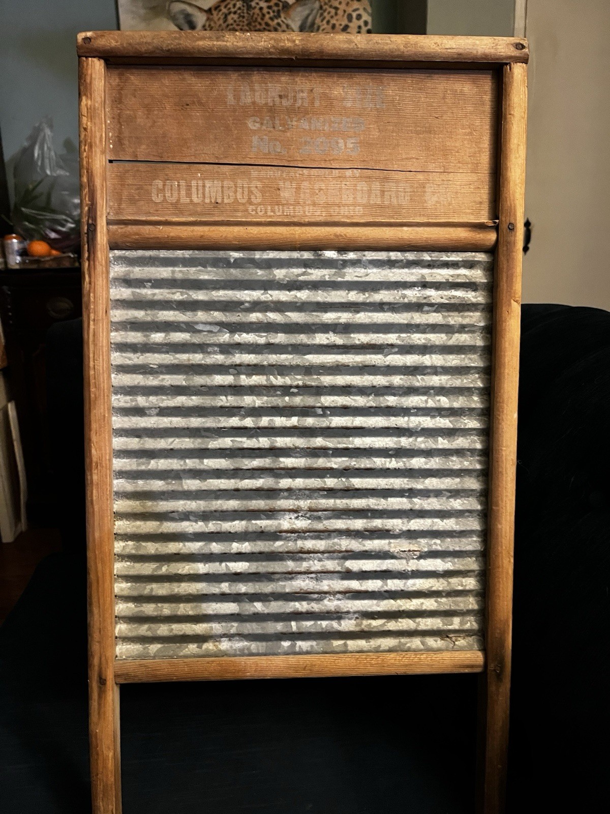 Vintage Galvanized Washboard Columbus Washboard Co No 2095 Farmhouse Decor