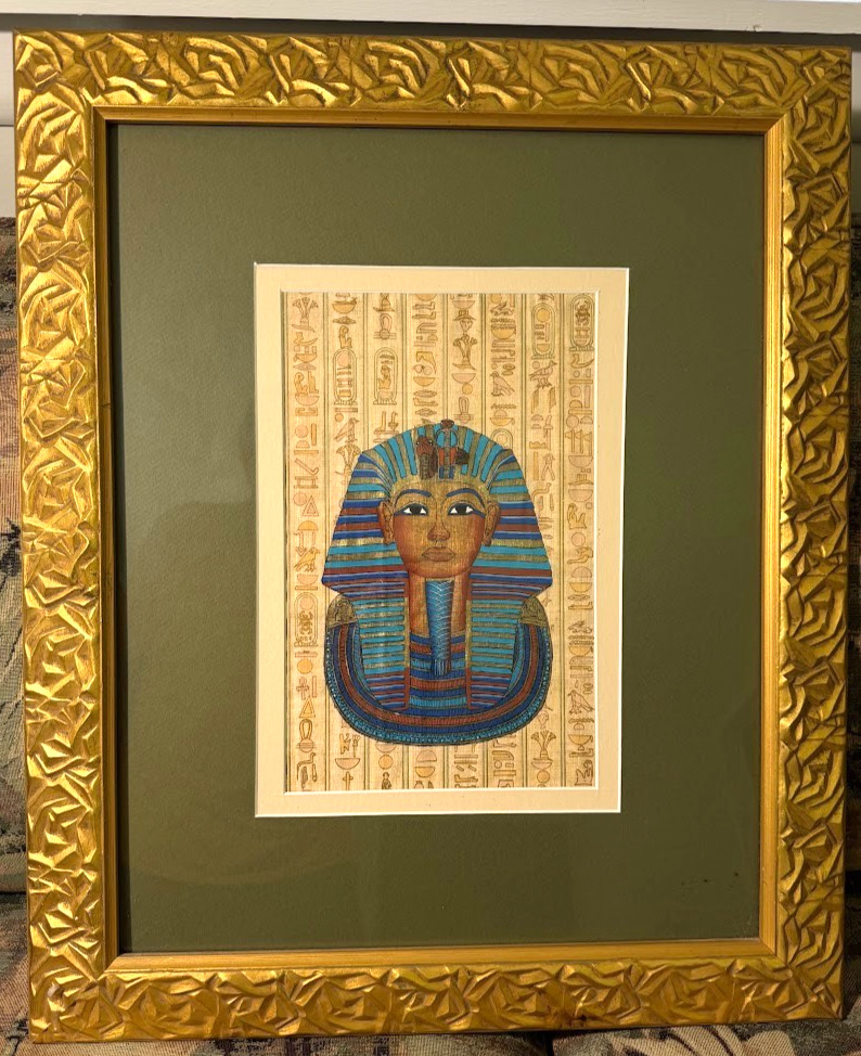 Egyptian Hand Painted Papyrus King Tut Bust Picture 24