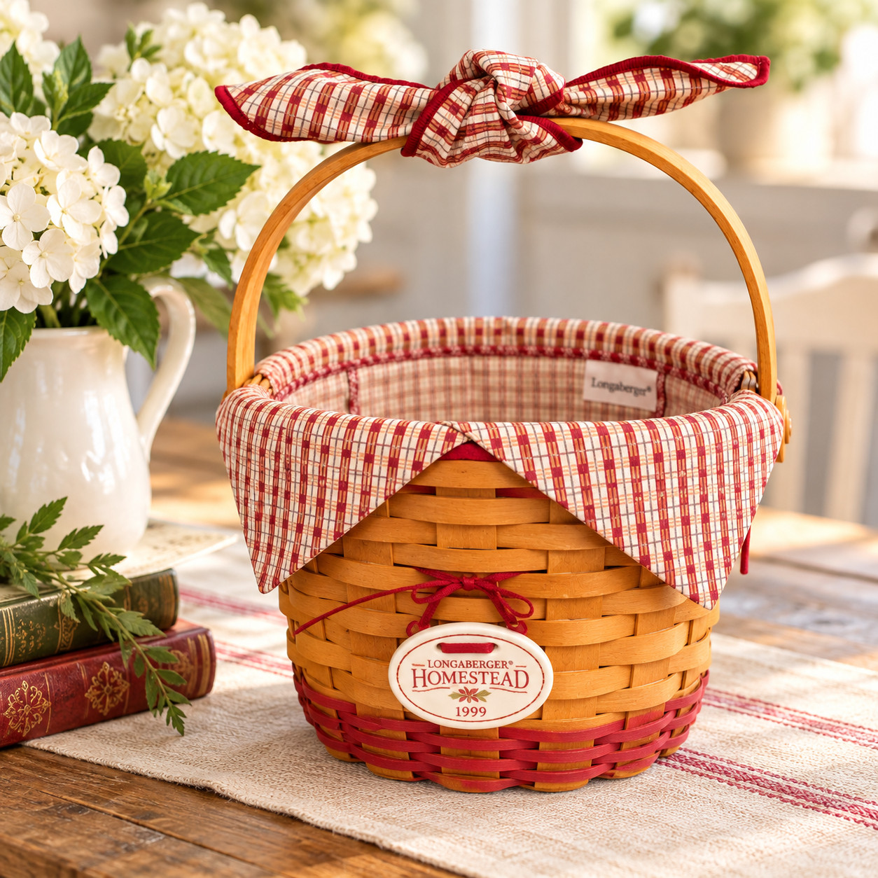Longaberger 1999 Homestead Collectors Club Edition Basket Combo #13871 Liner