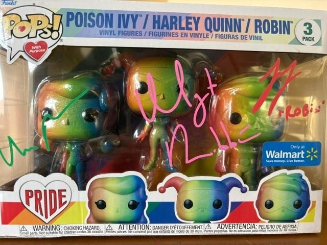 Funko Pop Pride 3 Pack Autographed. Margot Robbie, Uma Thurman, Loren Lester
