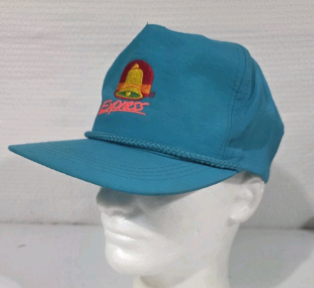 Vintage Taco Bell Express Hat Snapback Teal Cap 90s 