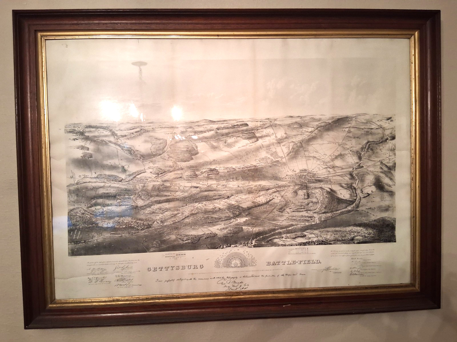 1863 Gettysburg Pennsylvania Civil War Battlefield Map Union Confederacy - 24x36