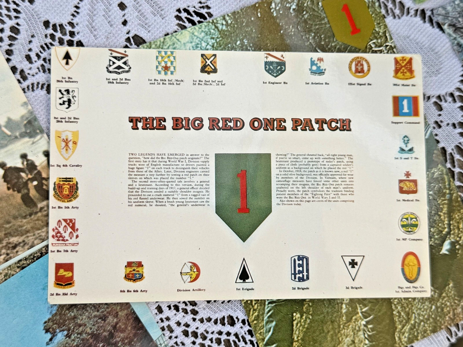 Complete 17pc Vintage Vietnam War 1st Infantry Division Postcard Set Big Red One