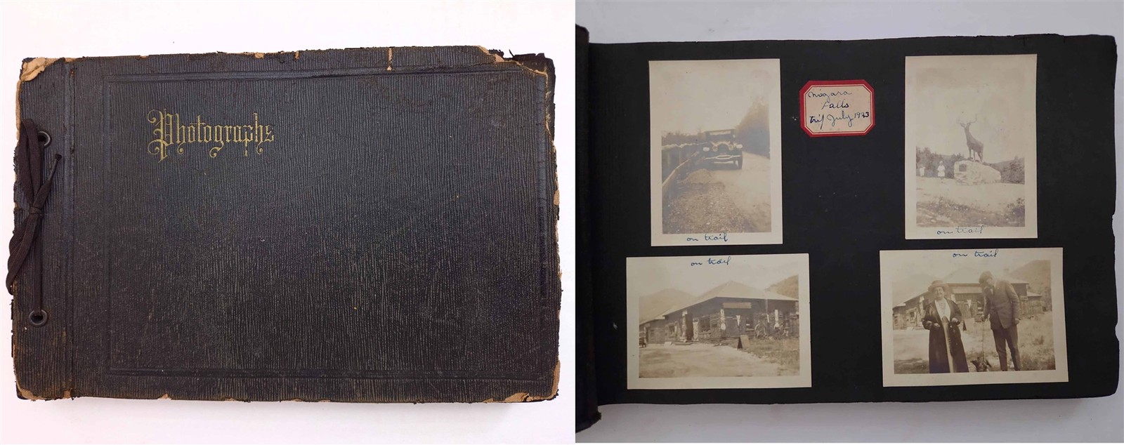 1923-1925 antique PHOTO ALBUM travel NIAGARA FALLS ny MANCHESTER vt SCHENECTADY