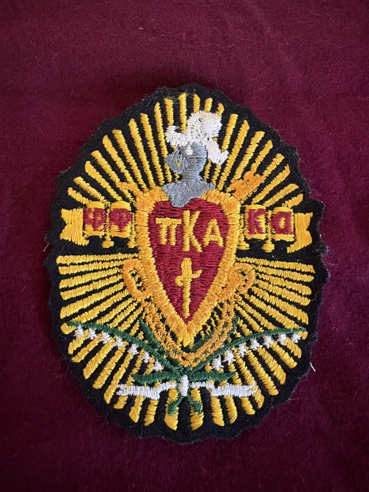Vintage '70s Pi Kappa Alpha Embroidery Blazer Crest Sew on Patch