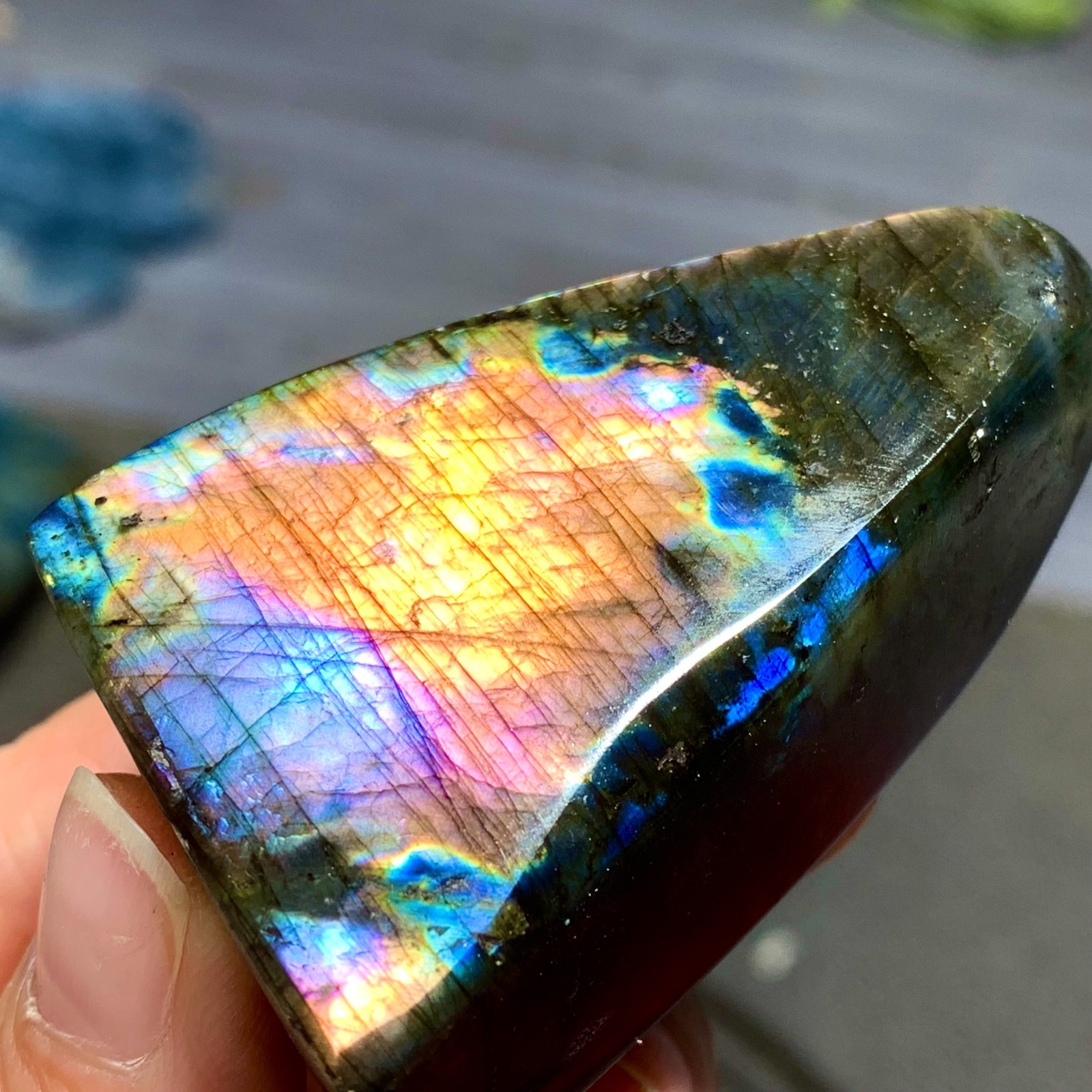 97G Natural Gorgeous Labradorite QuartzCrystal Stone Specimen Healing B415