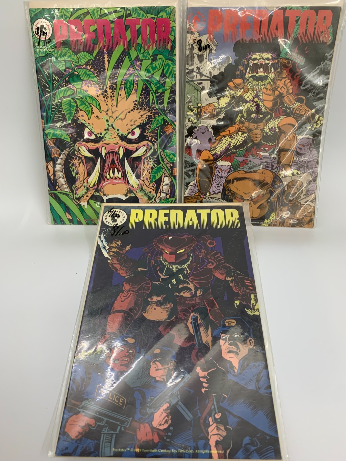 DARK HORSE COMICS ~ PREDATOR #2, 3 & 4 ~ OCT 1989, NOV 1989 & MARCH 1990
