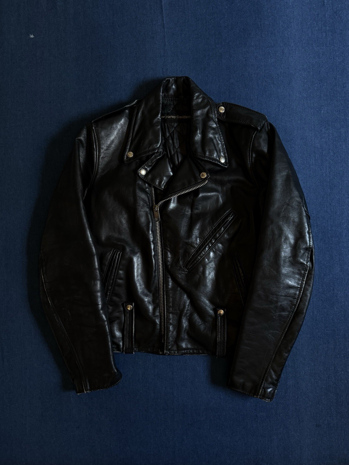 1970s AMF Harley Davidson Leather Motorcycle Jacket