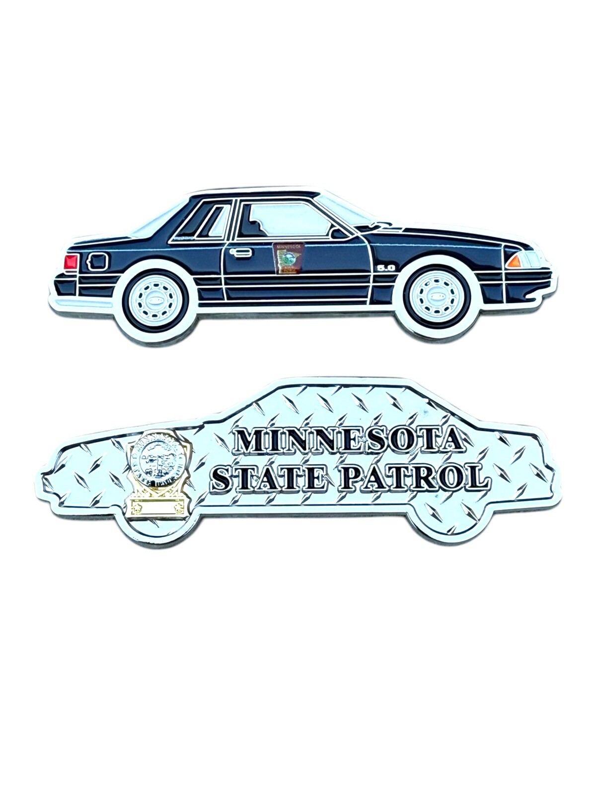 Minnesota State Patrol 1989 SSP Fox Body Mustang Challenge Coin Blue Trooper 6P