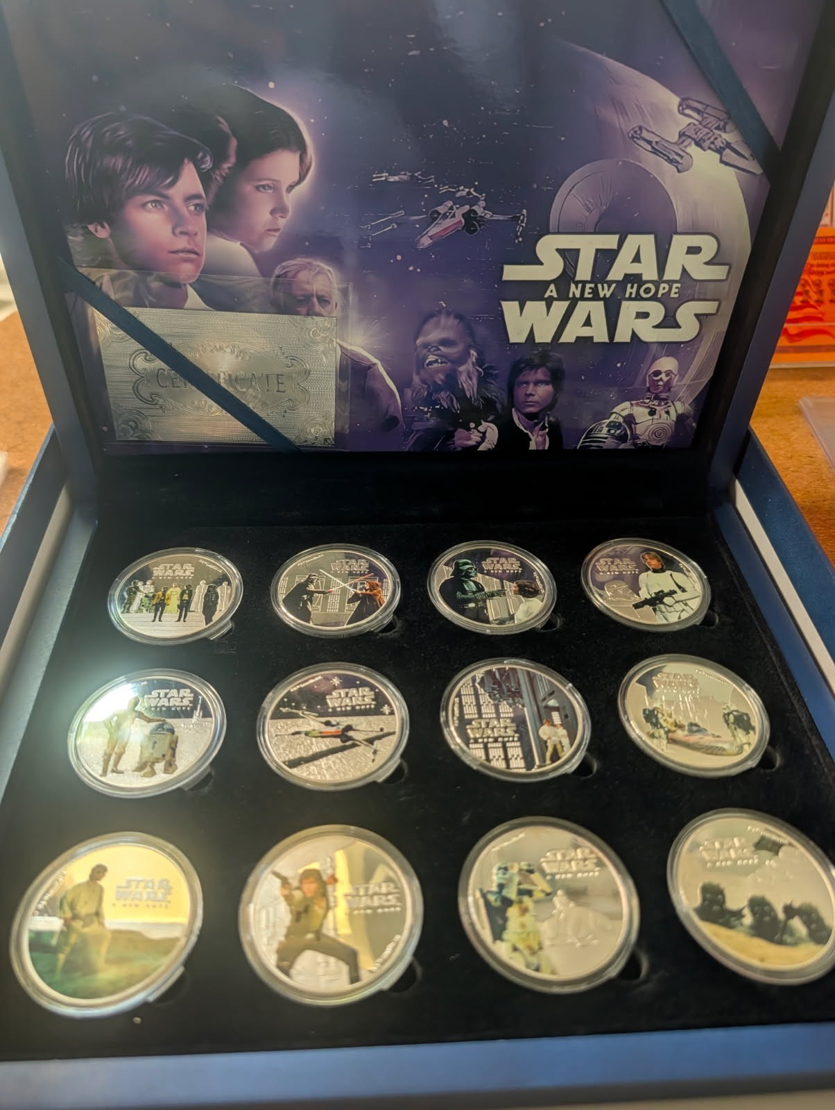 Star Wars IV: A New Hope Silver Plated 12-Coin Set w/ Display Box & Certificate