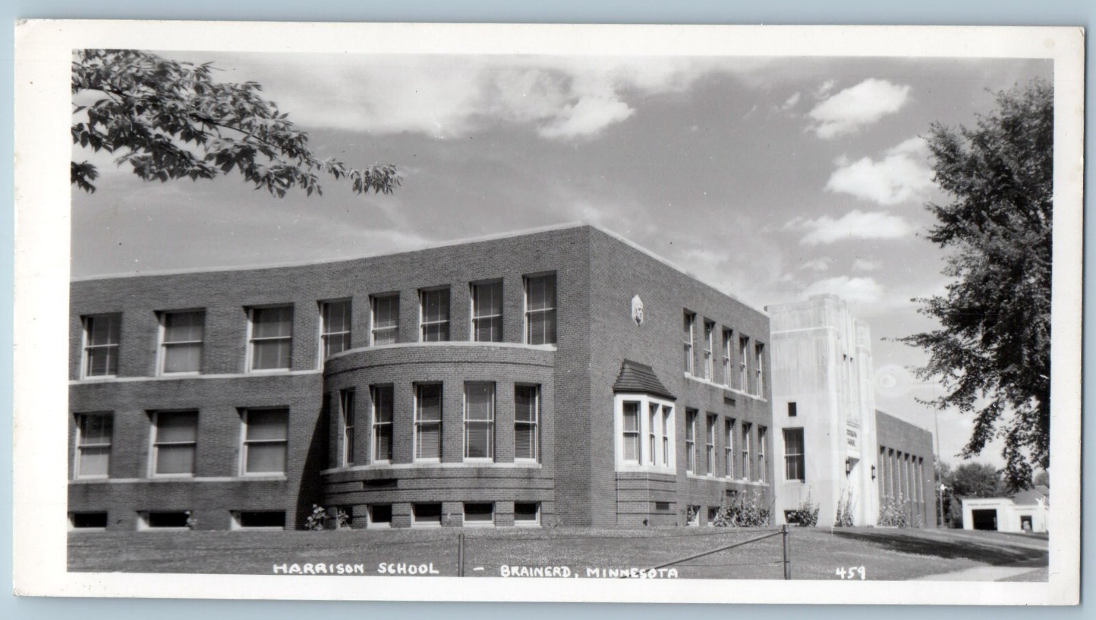 Brainerd Minnesota MN Postcard RPPC Photo Harrison School Building c1940\'s