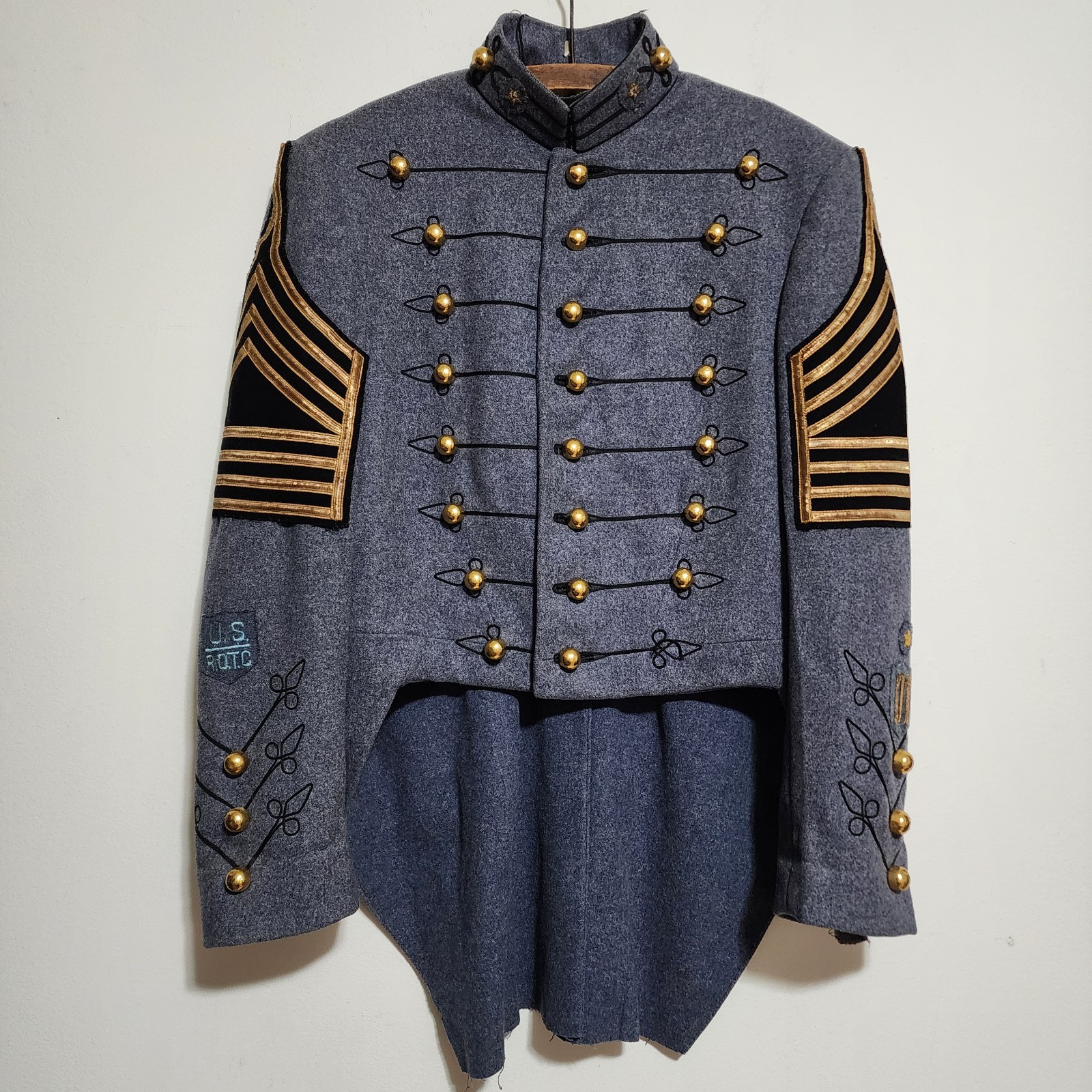 Vintage 1959 ROTC Military Academy Cadet Dress Coatee Wool Tailcoat Jacket 38