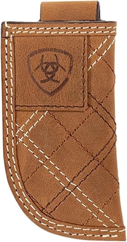 ARIAT Men's Cross Stitched Vertical Leather Knife Sheath